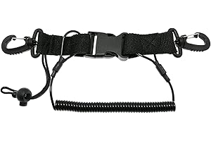SQXBK Scuba Diving Lanyard Anti-Lost Strap Loss Proof Spring Coil Rope with Clips and Quick Release Buckle for Cameras and Dive Lights