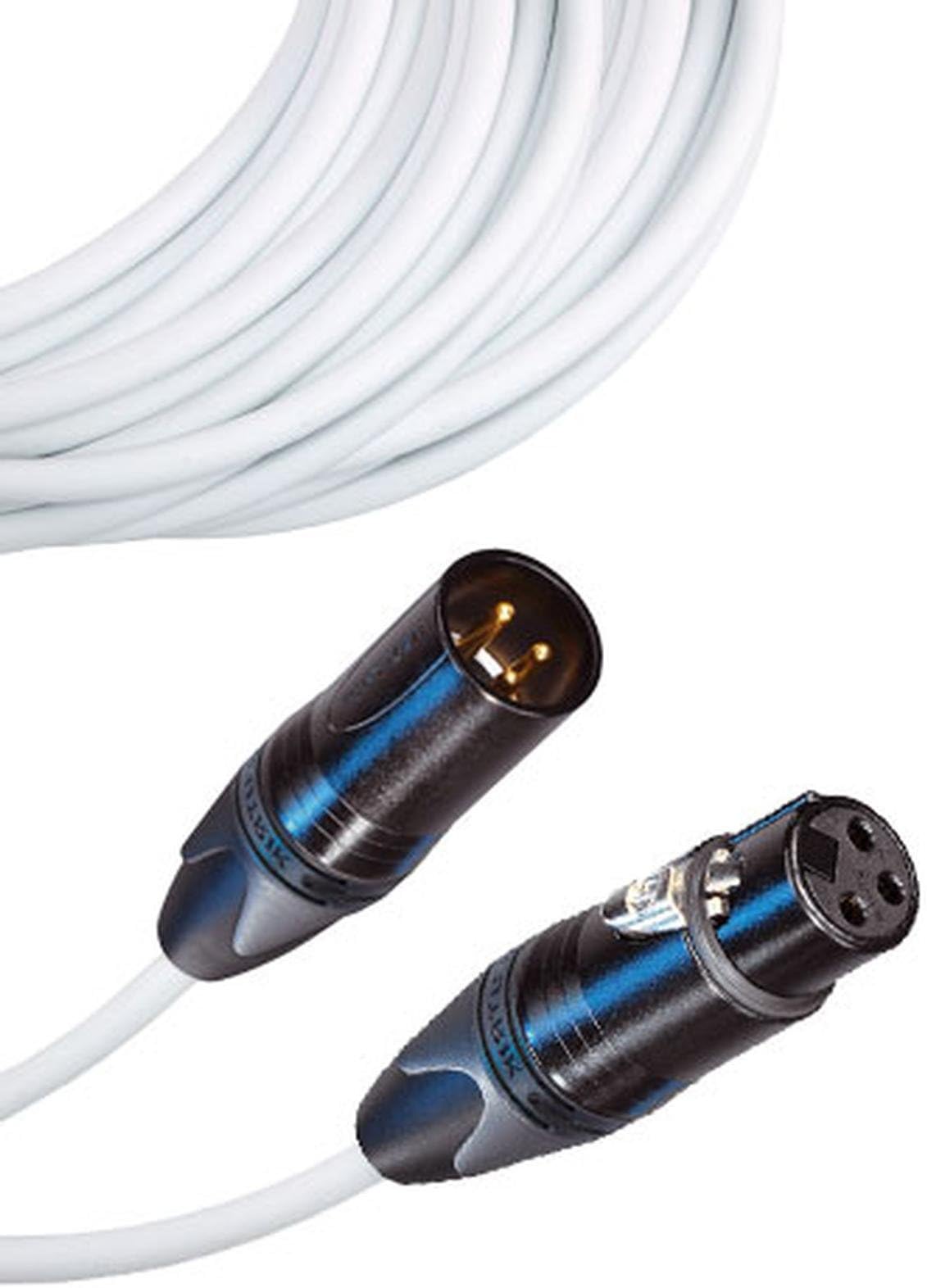 Male to Female XLR Cable with Neutrik NC3 Connectors and Premium 20ga wire - 50: FT long: White