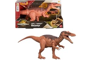 Mattel Jurassic World Rebirth Wild Roar Baryonyx Dinosaur Toy with Tail-Controlled Chomp Multi-Direction Attack & Sound, Posable & Digital Play