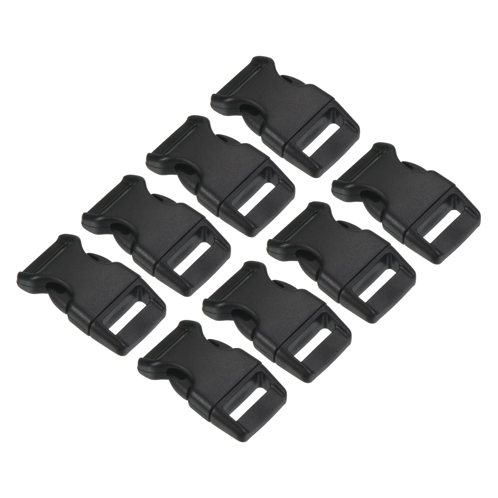 PATIKIL Plastic Buckles, 8 Pack Quick Side Release Clips for Strap, Webbing, Belt, Crafting, Backpack Repair, Sewing Projects, Black, 11mm