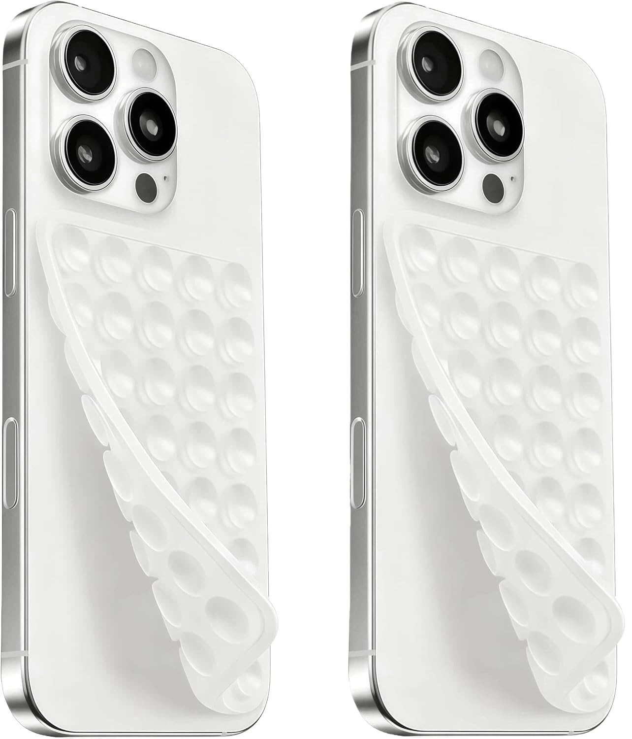 2 Pack Silicone Suction Cup Phone Case Mount Double Sided, Sticky Phone Grip with Higher Suction Power for Cell Phone, Hands-Free Phone Accessories for Selfies and Videos, Clear & Clear