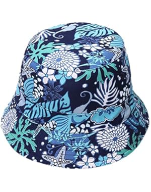 Women's Outdoor Printed Reversible Bucket Cap Beach Fish Hat