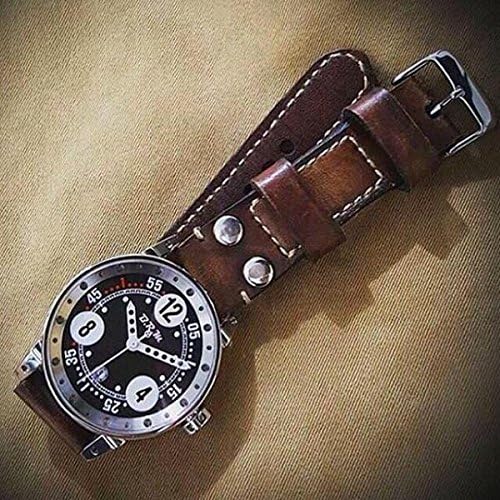 Custom 22mm Handmade Premium Calf Leather Watch Band Gunny Straps - Pilot Serie