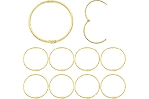 Coufce 10 Pack 2 Inch Loose Leaf Binder Ring Gold Metal Nickel Plated Steel Keychain Key Rings Flashcard Rings Index Card Rings Paper Rings Book Rings Bulk for School Office Home
