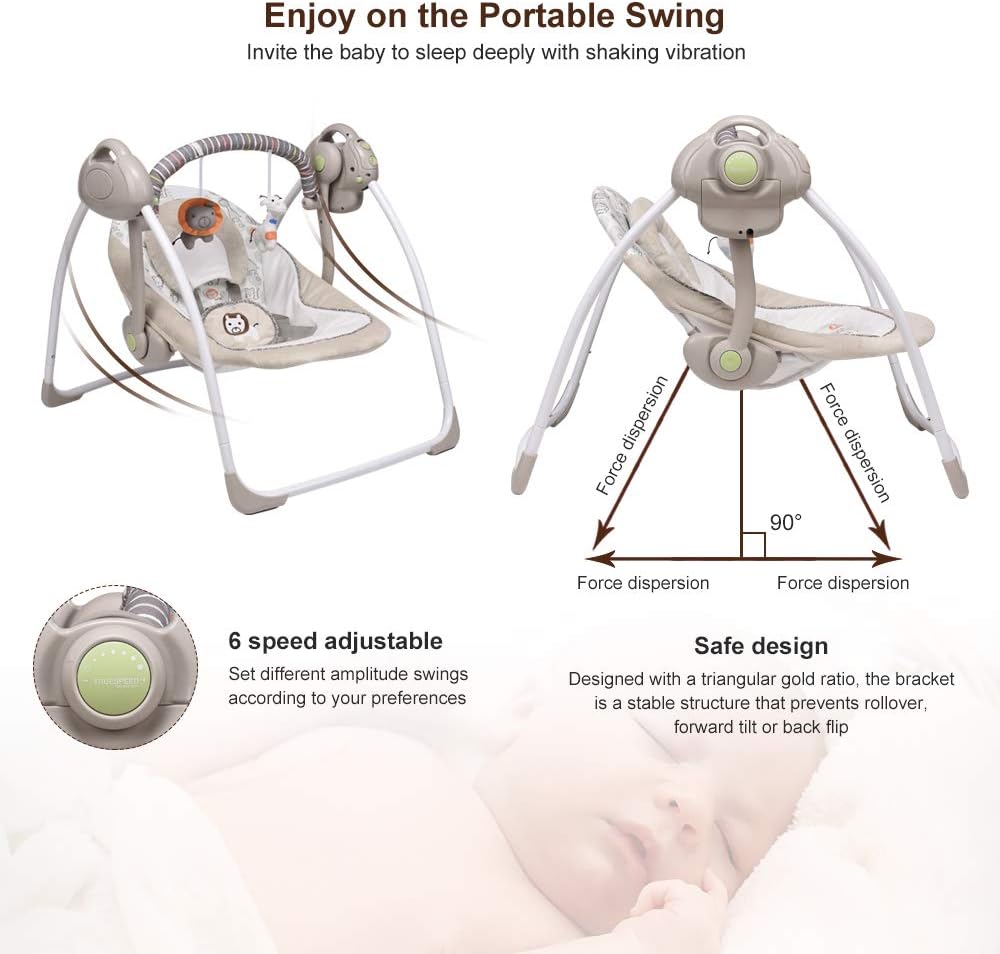 vastfafa electric baby swing