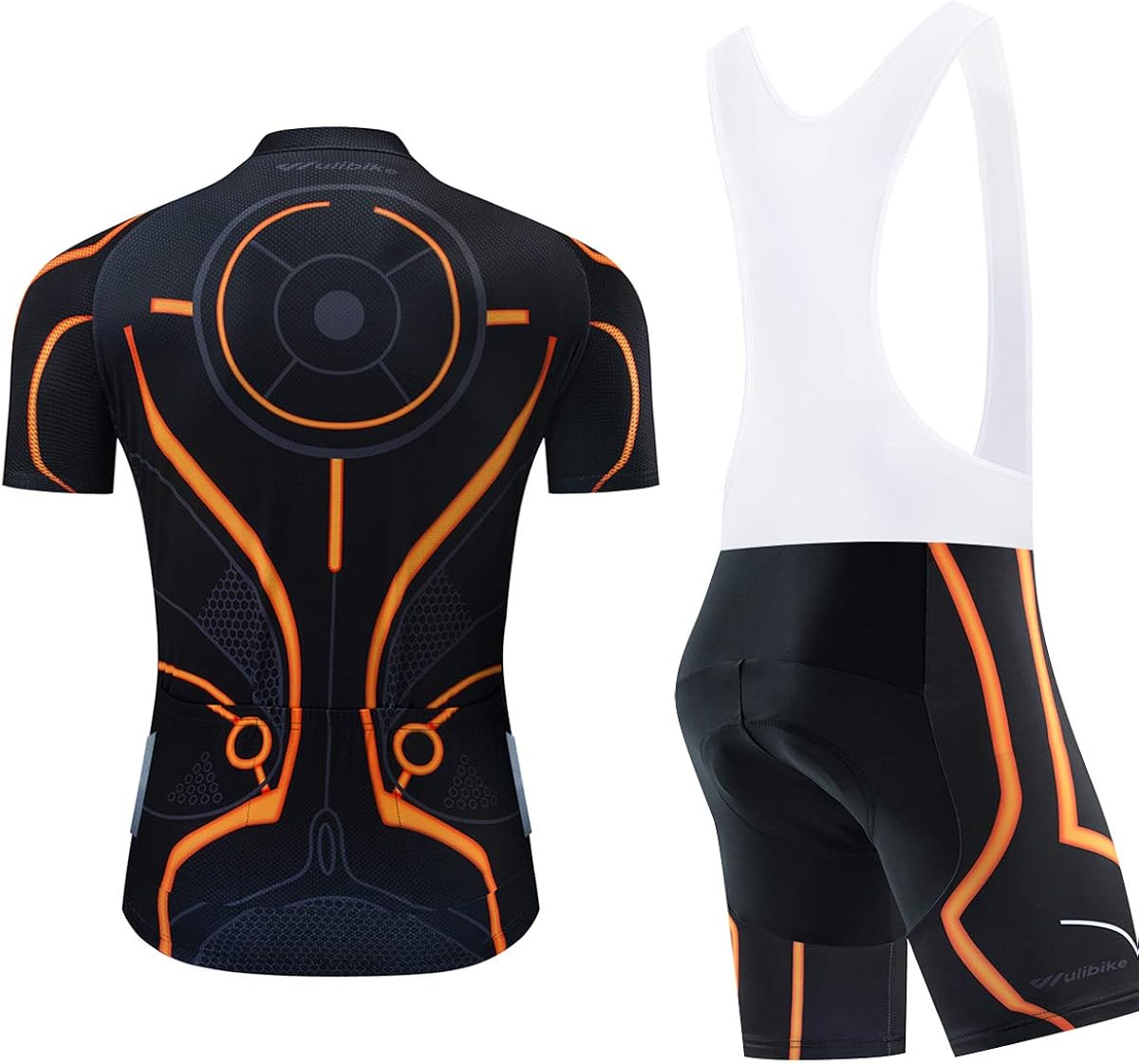 Men's Tron Cycling Jersey Set Bicycle Shirt and Bib Shorts Kit Sports Trisuit: Clothing