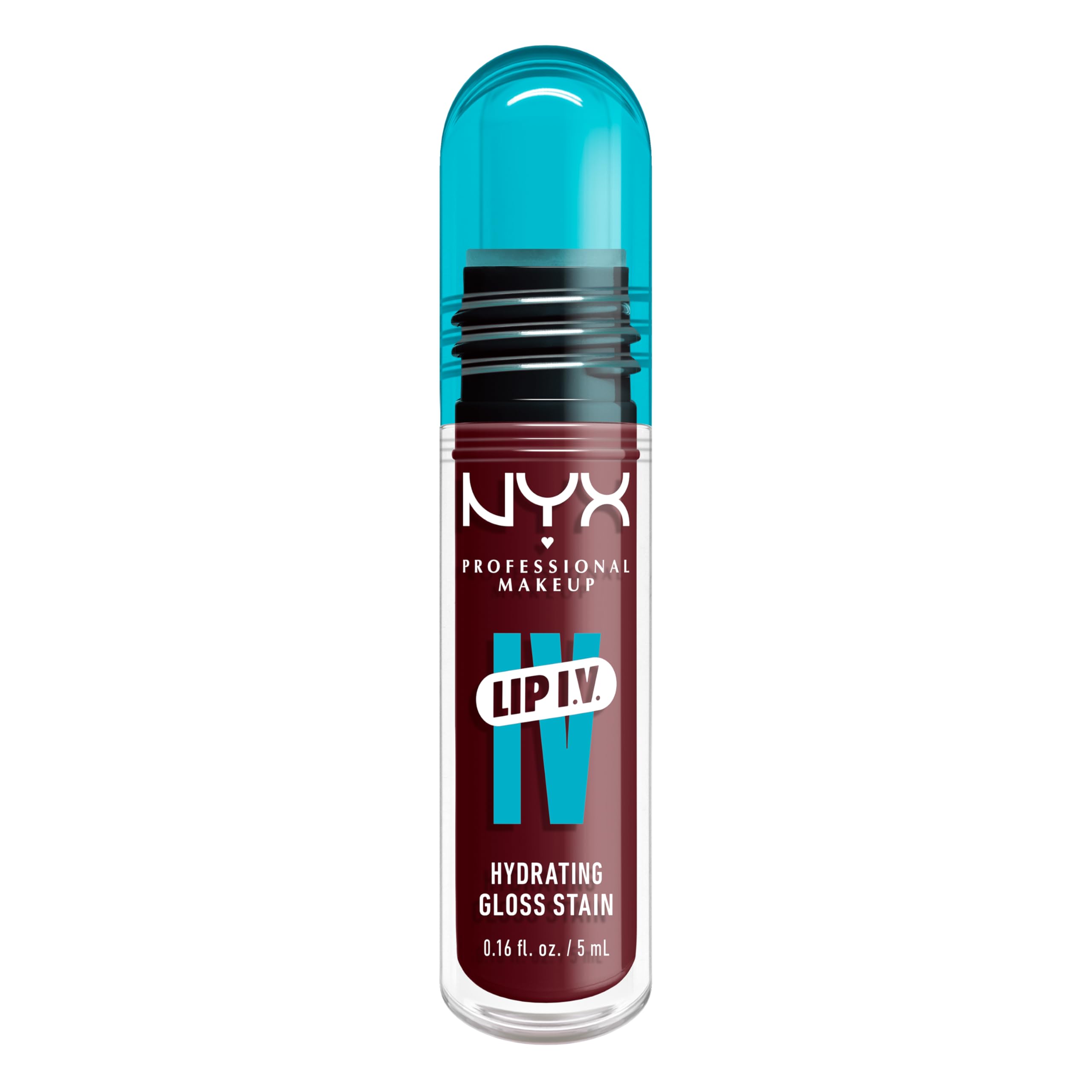 NYX Professional Makeup Lip Gloss and Lip Stain, Lip IV Hydrating Gloss Stain, Up to 12 Hour Hydration, High Pigment, Wet Shine Finish, Shade: Mauve N' Moist!