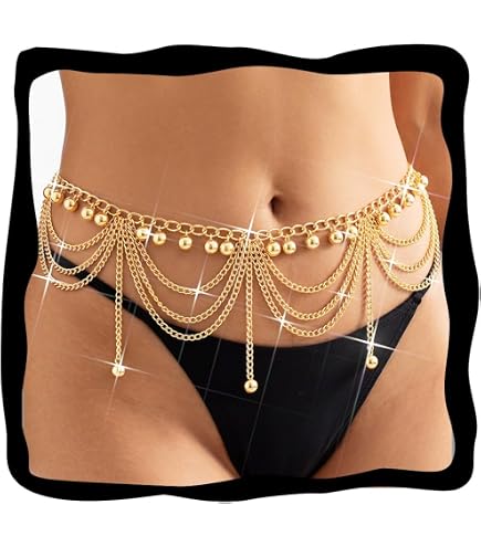 Amazon.com: Nicute Gold Coin Waist Chain Layered Coins Belly 