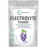Micro Ingredients Hydration Electrolyte Powder, 2 lb (139 Servings) | Concord Grape Flavor | High Potassium (1,000mg) + Coconut Water | No Sugar, Keto Friendly | Non-GMO