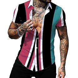 Uni Clau Men's Short Sleeve Dress Shirts Fashion