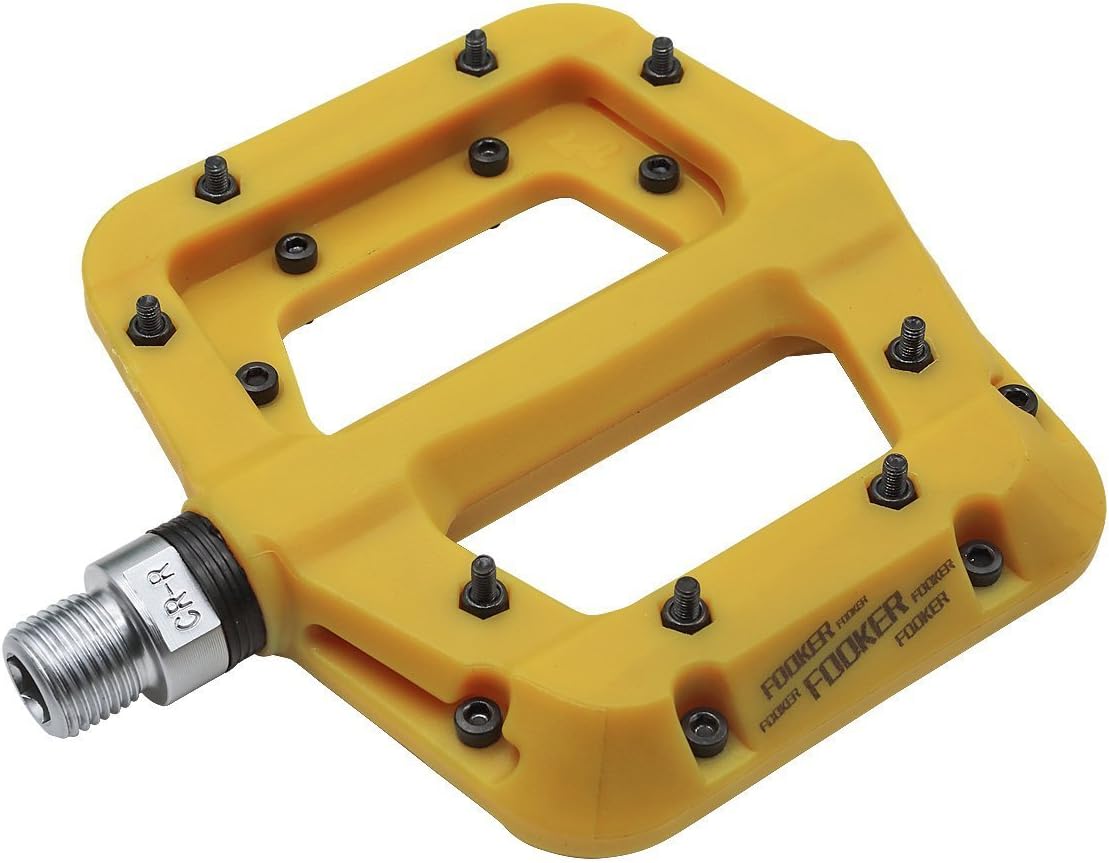 FOOKER MTB Pedals Mountain Bike Pedals 3 Bearing Non-Slip Lightweight Nylon Fiber Bicycle Platform Pedals for BMX MTB 9/16"