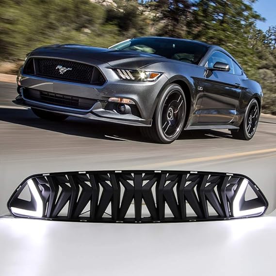 amazon com dreamseek led grille for ford mustang 2015 2016 2017 front bumper grill armor style automotive dreamseek led grille for ford mustang 2015 2016 2017 front bumper grill armor style