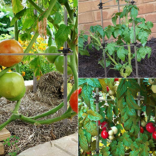 Ihomepark Tomato Cages, Stainless Steel Heavy Duty Adjustable Garden