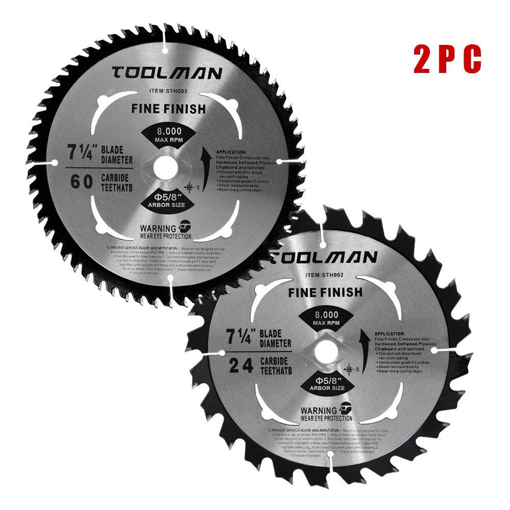 Circular Saw Blade 7" 5/8" 2 pcs for DeWalt Makita & Ryobi Wet Dry