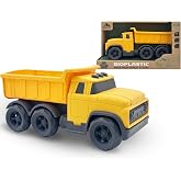 Aigitoy Yellow Dump Truck Toy for Kids 18M+ Boys Girls | Outdoor Construction Vehicles, Sandbox Toy Car, Eco-friendly, Non Toxic, Recycled Plastic, Christmas Birthday Easter Gifts