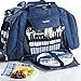 VonShef 6 Person Deluxe Picnic Holdall Bag with Cooler Compartment Includes Plates, Cutlery, Glasses & Tableware