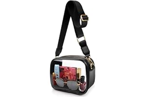 COROMAY Clear Bag Stadium Approved, Crossbody Purse with Adjustable Strap, Leather Bag for Stadium Events