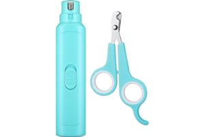 Lasnten 2 Pcs Bird Nail Grinder with Clipper Bird Nail Trimmer File Pet Grooming Tool for Parrot Budgerigars Parakeets Myna Conure Finches Lovebirds (Cyan Blue)