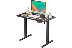 JOY worker Small Electric Standing Desk, 35" x 20" Whole Piece Height Adjustable Desk with Memory Controller, Black Sit to Stand Desk Workstation for Home Office