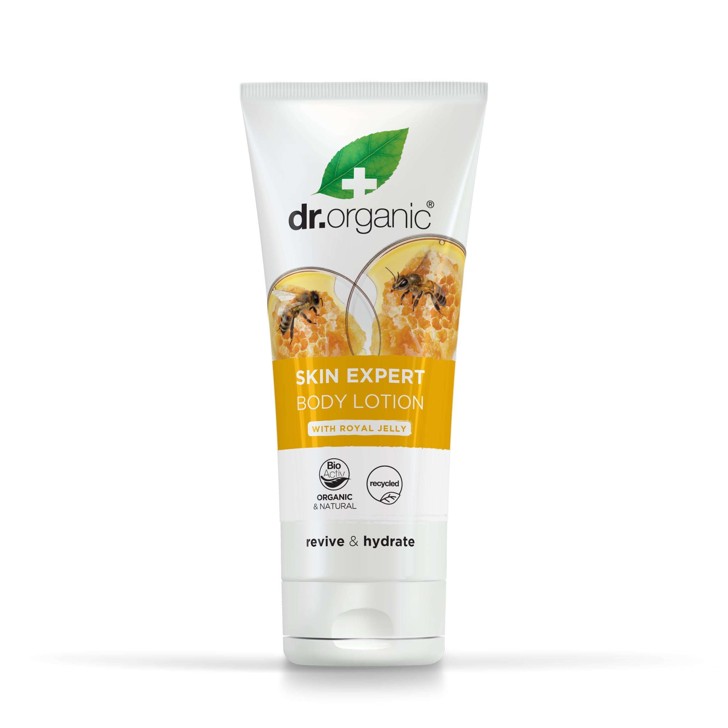 Dr Organic Skin Expert Body Lotion with Royal Jelly, Moistirising, All Skin Types, Mens, Womens, Natural, Vegetarian, Cruelty-Free, Paraben & SLS-Free, Recycled & Recyclable, Organic, 200ml