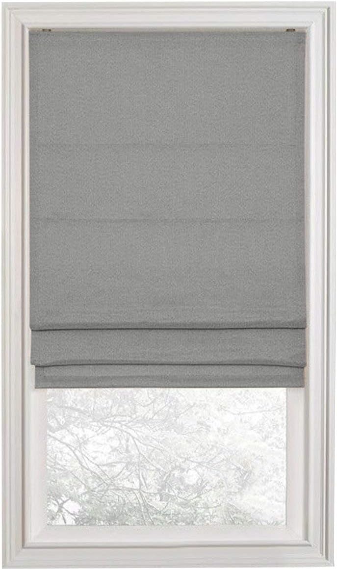 Regal Home Collections Premium Room Darkening Cordless Roman Shades - Assorted Sizes, Styles & Colors (Textured Gray, 33 in.)