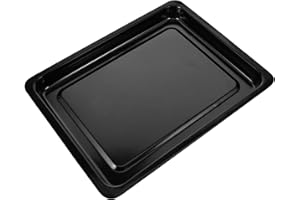 SHINEOFI Enamel Small Baking Pan Black Glossy Cookie Sheet Tray Rectangle Baking Tray for Oven and Roasting