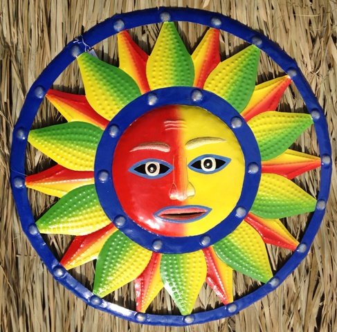 Metal Sun Hanging Wall Art - Bright Colorful metal wall art