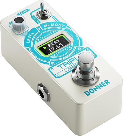 Donner Triple Looper Pedal Loop Station with Screen 3 Loops 30 Min Undo Redo