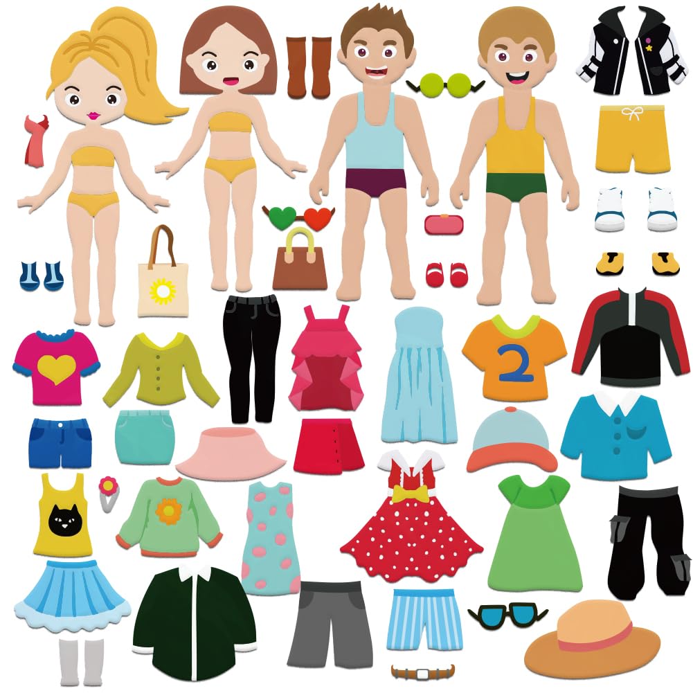 Photo 1 of BEUNITONE 47 Pcs Felt Flannel Boards Stories Set Dress Me Up Fun Classroom Learning Activities Dress Up Home Felt Board for Wall Preschool Crafts Storytelling Early Learning Interactive for Gifts