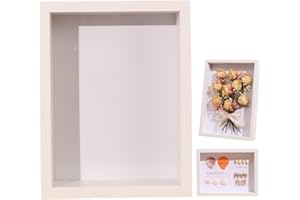 Shadow Box Frame 4x6 3D Hollow Small Shadow Box Frame Dustproof & for Dried Flower Picture More, Only White, 4X6