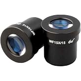 AmScope Pair of Super Widefield 15X Microscope Eyepieces (30mm) | Widefield Optics