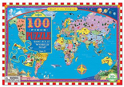 eeBoo World Map Puzzle, 100 pieces