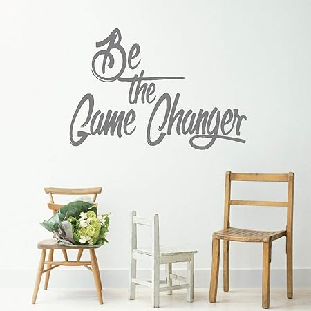 Mots Inspires Mur Autocollant Chambre Ados Be The Game Changer Vinyle Salle De Jeux Decal Vinilos Paredes Art Police Citation A346 H614 Azure Bleu M 81cm X 56cm Amazon Fr Bricolage
