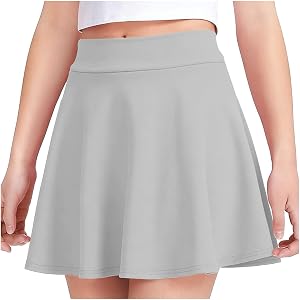 Girls Tennis Skirt with Built-in Shorts Kids Flowy Athletic Skort Back to School Uniform Casual A Line Pleated Skirt