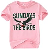 GLIGLITTR Football Shirt for Boys Girls Sundays for The Birds Football Games T-Shirt Kids Sports Fans Short Sleeve Tee Tops