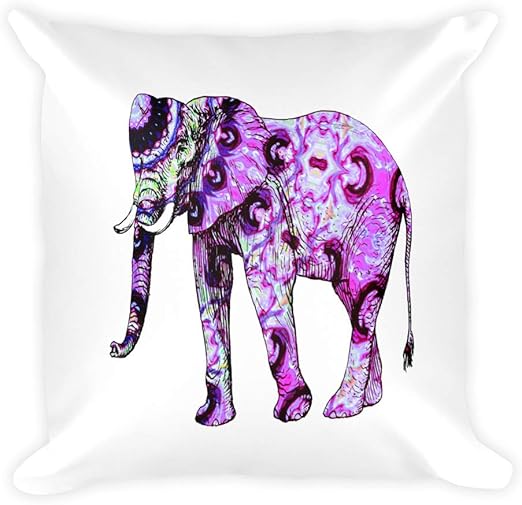 Amazon Com Starchild S Designs Purple Elephant Throw Pillow