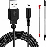 AmberVec 3DS Charger, 3DS USB Charger Cable for Nintendo 3DS, New 3DS XL, New 3DS, 3DS XL, 2DS, New 2DS XL, DSi XL, DSi, 4 FT Charging Cord with 2 Retractable Stylus Pens