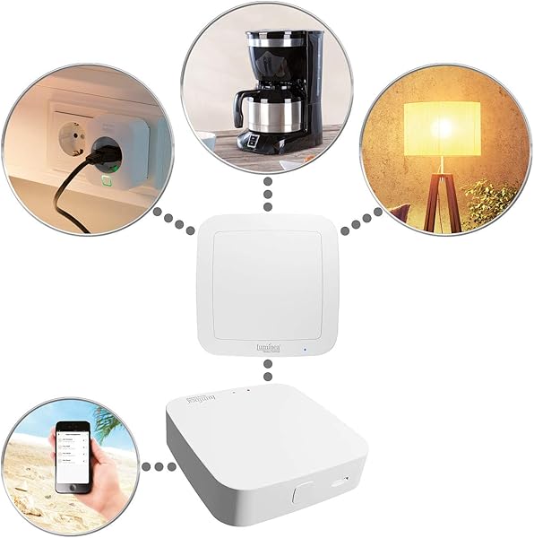 Luminea Home Control Automatisierungsmodule Smarthome Schalt Set mit Taster zum Steuern von Elesion Gerten Transmitter