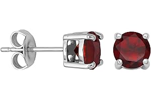 Amazon Essentials Sterling Silver Round Birthstone Stud Earrings (previously Amazon Collection)
