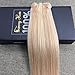Sunny Weft Blonde Hair Extensions Real Human Hair Sew in Remy Hair Extensions Strawberry Blonde Highlights Bleach Blonde Hair Bundle Double Weft Extensions Blonde Highlights 100g 18inch