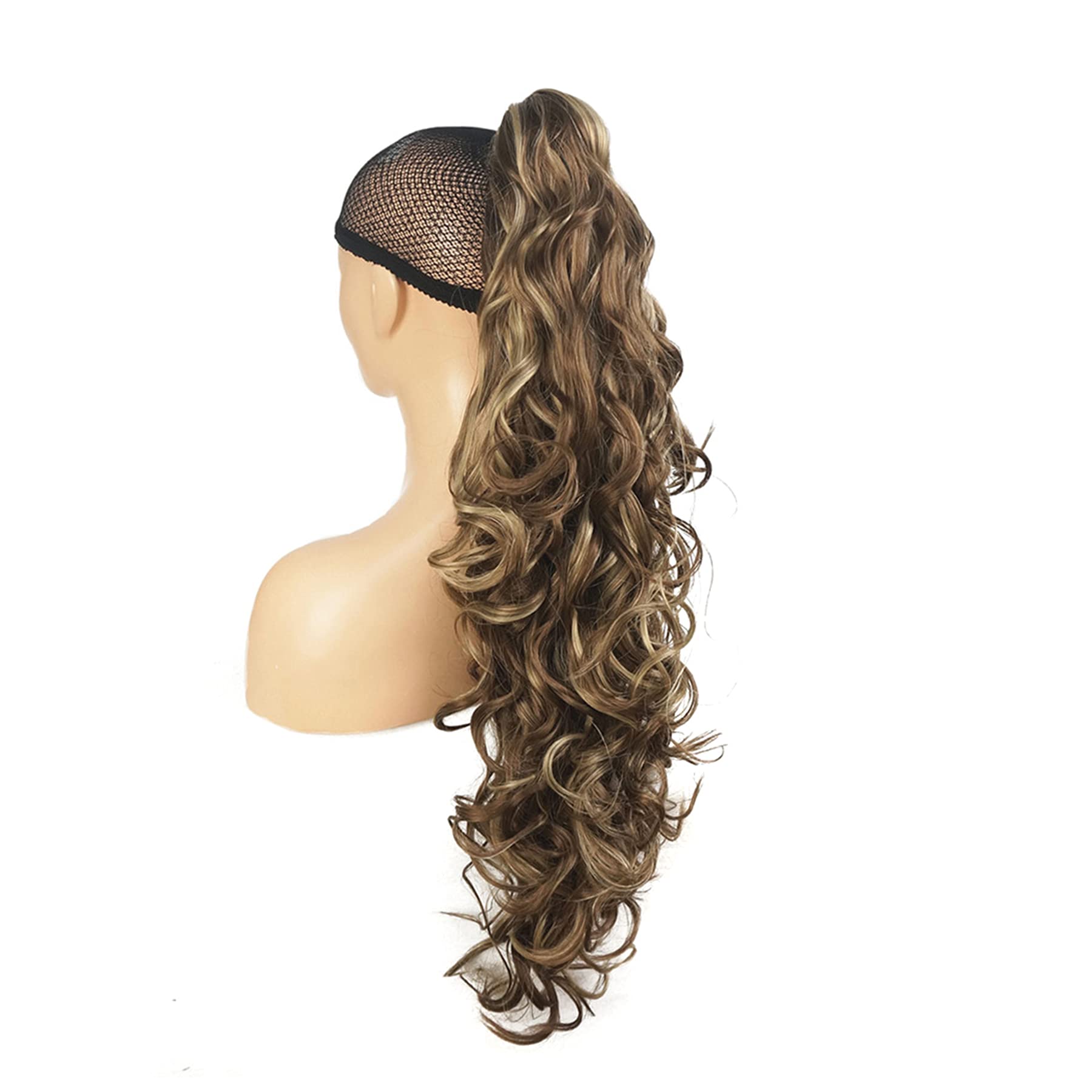Lydell 30" Long Curly Styled Clip In Claw Ponytail Hair Extension Synthetic Hairpiece 280g with a jaw/claw clip (AB607 Brown Mix) โ image 1