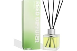 Aeeteek Reed Diffuser, Clean Linen Scented Oils, Air Freshener Essential Oil Set with Diffuser Sticks, 3.4 oz Long Lasting Home Fragrance for Bedroom Office Shelf Bathroom Decor (1-Pack)