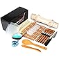Delamu Sushi Making Kit, 20 in 1 Sushi Bazooka Roller Kit with Chef’s Knife, Bamboo Mats, Bazooka Roller, Rice Mold…
