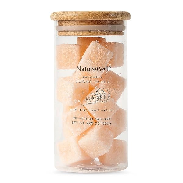 NATUREWELL EXFOLIATING SUGAR CUBES, GRAPEFRUIT AND COFFEE, 20 CUBES (2 PACK)