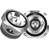 Timpano Super Tweeter 4 Inch TPT-ST25 Chrome, 8 Ohm, 900 Watts Max, 107 dB, 1.5 in Voice Coil, HIgh Sensitivity, Slim Profile Bullet Tweeters Speakers for Pro Audio (Pair)