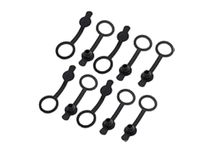 Ruilogod 6.3mm DC Audio Jack Socket Part Black Rubber Waterproof Cover 10Pcs