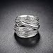 dnswez Cross Rings for Women, Index Finger Big Antique Gold Rings Vintage 2 Tone Punk Chunky Silver Statement Rings 14K Gold Plated Ring Band Costume Jewelry Gifts for Women/Men