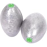 Atibin Removable Egg Lead Fishing Sinkers Saltwater Fishing Oval Sinkers Shot Drop Weight Sinker Set 1/10oz-10oz