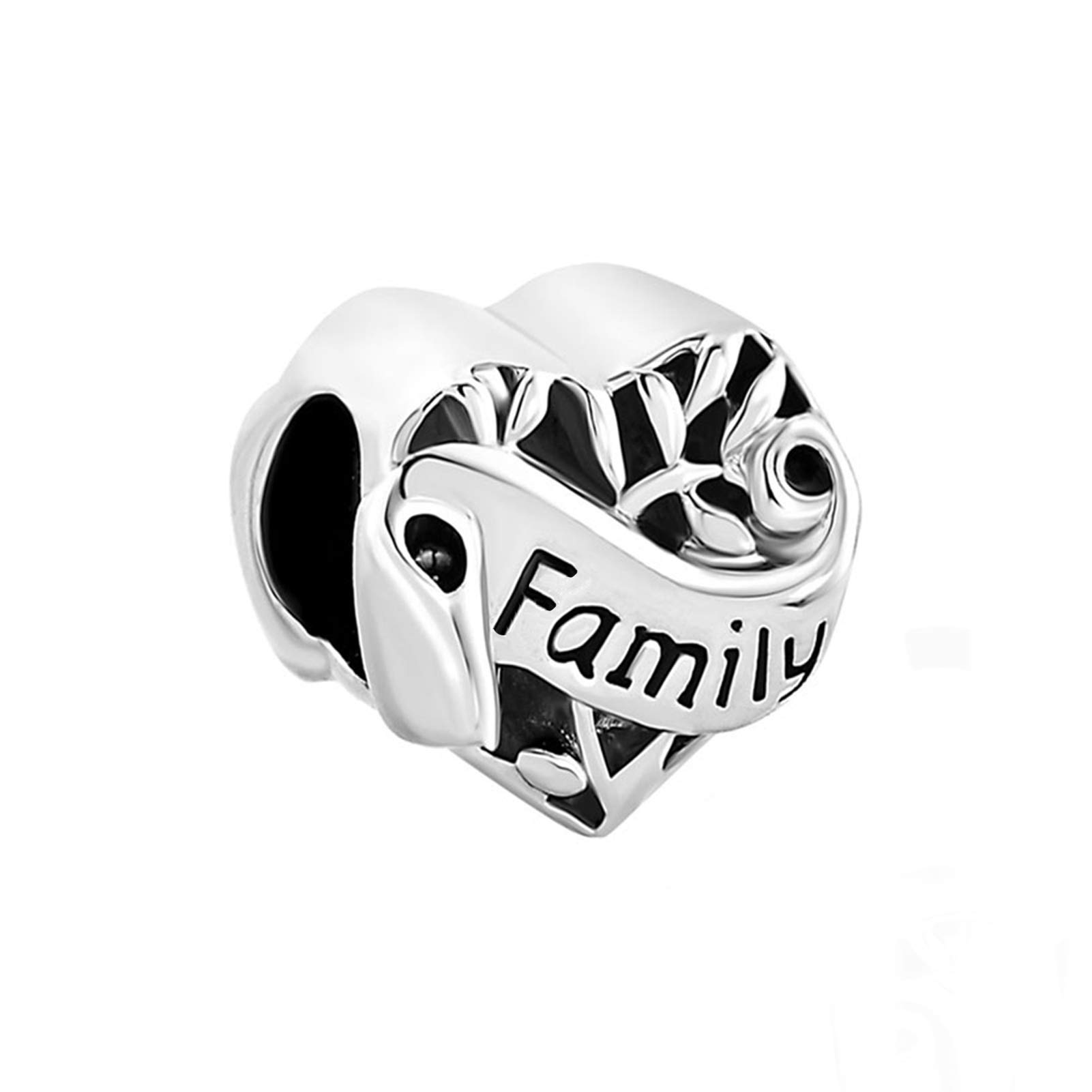 Family I Love You Heart Charm Compatible with Pandora Charms Bracelets Friendship Women Daughter Grandma Sisters Jewellery Birthday