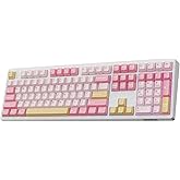 EPOMAKER TH108 Full Size Mechanical Keyboard, Wireless Gaming Keyboard with 8000mAh Battery, Creamy Gasket, 108 Keys, Hot Swap, Custom Driver, RGB Backlight (Pink, Sea Salt Silent)